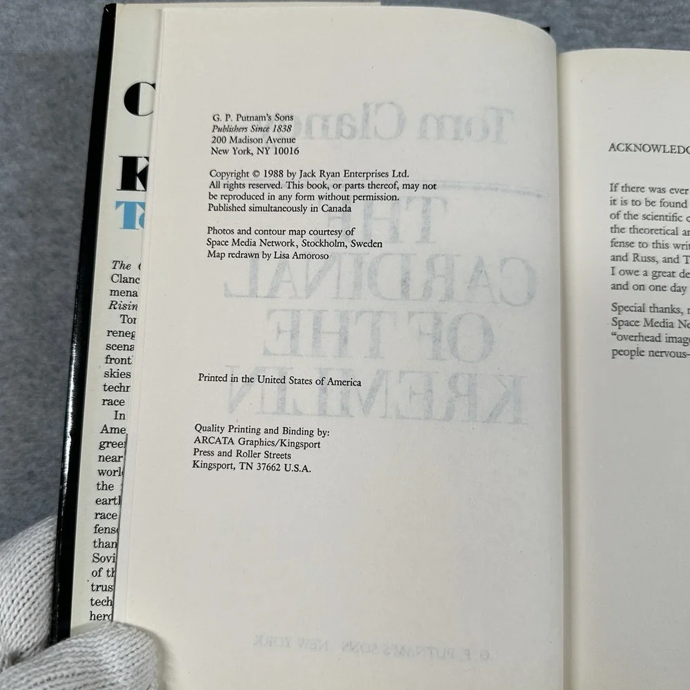Tom Clancy The Cardinal of the Kremlin 1988 1st Ed Hardcover DJ Rare NOTE